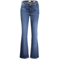 Guess Jeans blue cotton women's jeans with classic five-pocket design and slim fit, shown on a model.
