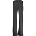 Black cotton women's jeans from Guess Jeans with classic five-pocket design and slim fit silhouette.