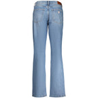 Light blue Guess Jeans Azzurro cotton women's jeans displayed on a model, showcasing a classic fit and stylish denim design.