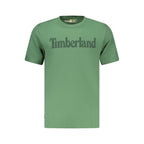 Timberland Verde Organic Cotton Men's T-Shirt in green, featuring a crew neck and Timberland logo on the chest.