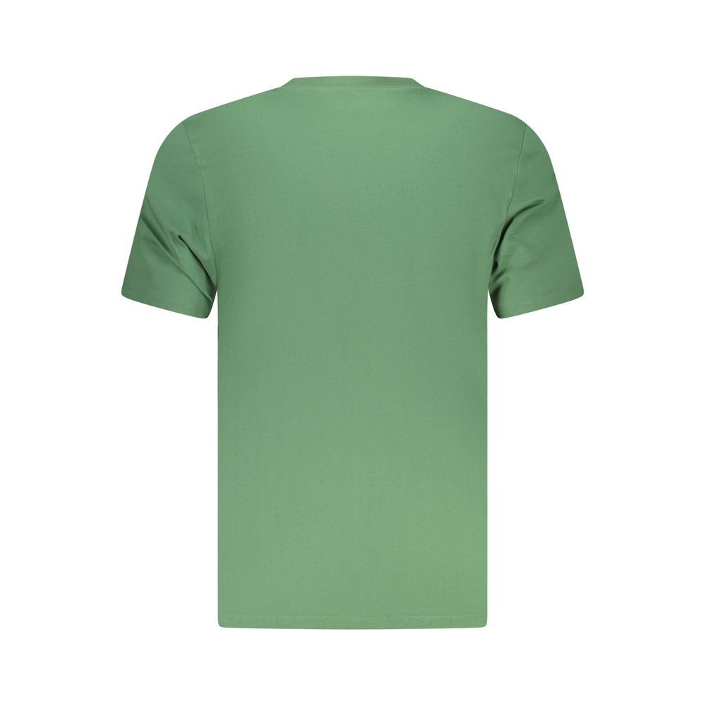 Timberland Verde organic cotton men's T-shirt in green with crew neck and short sleeves, casual clothing for men.