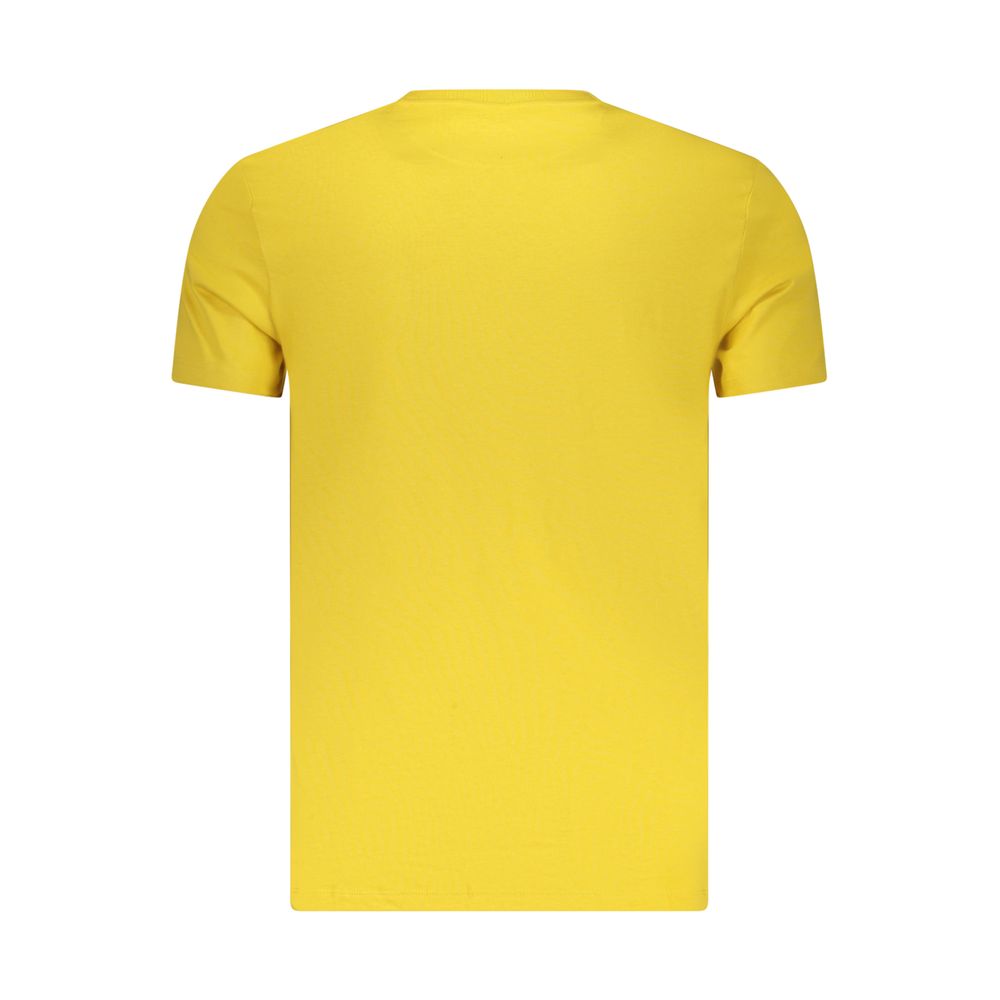 Yellow cotton men's T-shirt by Timberland, showcasing a classic fit with short sleeves and a crew neckline.