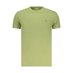 Timberland Verde Cotton Men’s T-Shirt in green, casual fit, with short sleeves and crew neckline, displayed on a plain background.