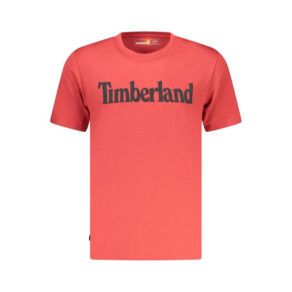 Timberland Rosso Cotton Men's T-Shirt in beige, featuring a crew neck and Timberland logo on the chest.