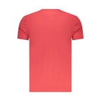 Timberland Rosso Cotton Men’s T-Shirt in red with crew neck and short sleeves, casual fit, front logo detail.