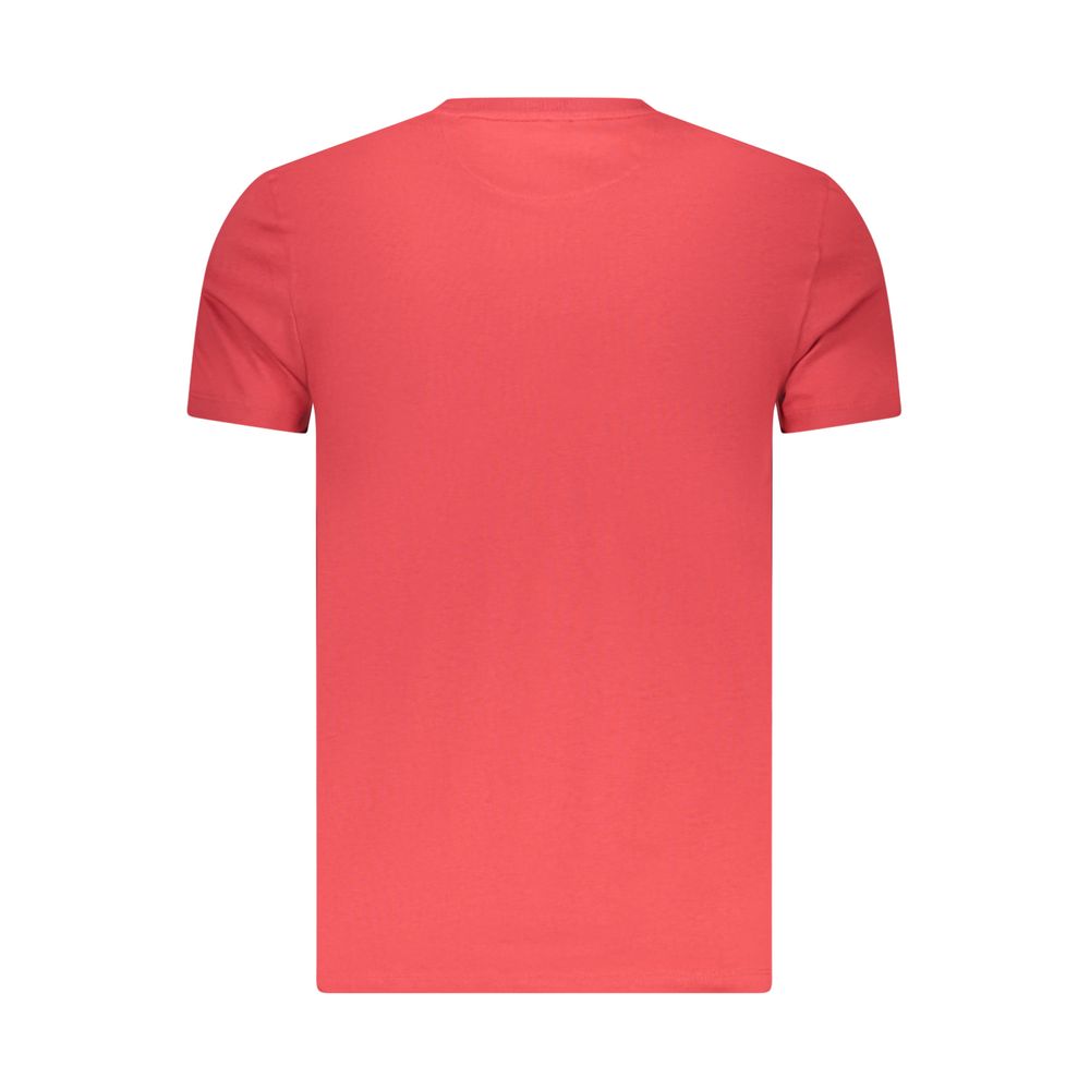 Timberland Rosso Cotton Men’s T-Shirt in red with crew neck and short sleeves, casual fit, front logo detail.