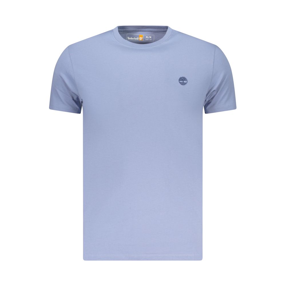 Timberland Azzurro organic cotton men's T-shirt in blue, featuring a classic fit and soft fabric for casual wear.