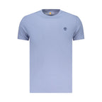 Timberland Azzurro organic cotton men's T-shirt in blue, featuring a classic fit and soft fabric for casual wear.