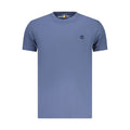 Timberland blue organic cotton men's T-shirt with crew neck and short sleeves, casual wear for men.