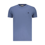 Timberland blue organic cotton men's T-shirt with crew neck and short sleeves, casual wear for men.