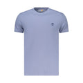 Timberland Azzurro Cotton Men’s T-Shirt in blue, featuring a classic crew neck and Timberland logo on the chest.