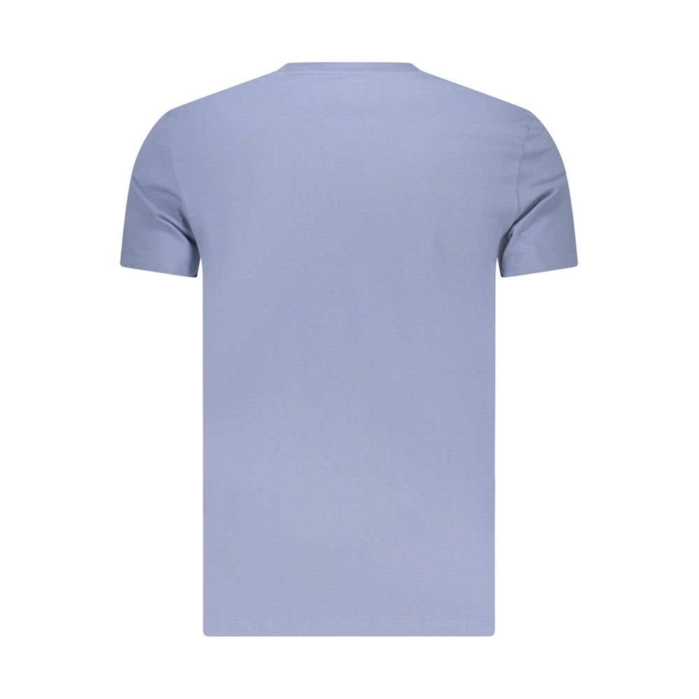 Timberland Azzurro cotton men's T-shirt with a crew neckline and short sleeves, displayed flat.
