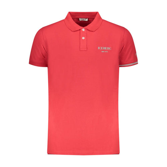 Iceberg Red Cotton Mens Polo Shirt Iceberg