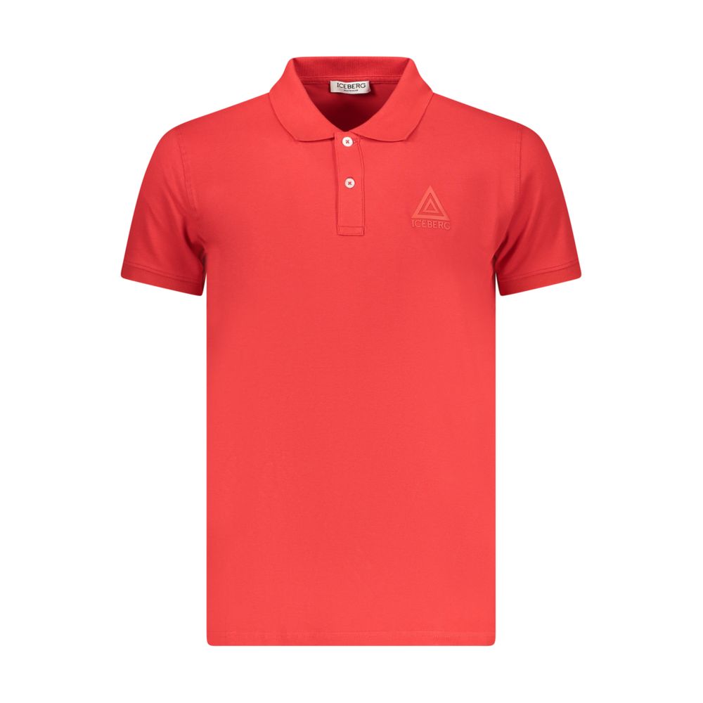 Iceberg Rosso Cotton Mens Polo Shirt Iceberg