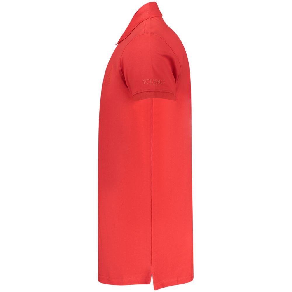 Iceberg Rosso Cotton Mens Polo Shirt Iceberg