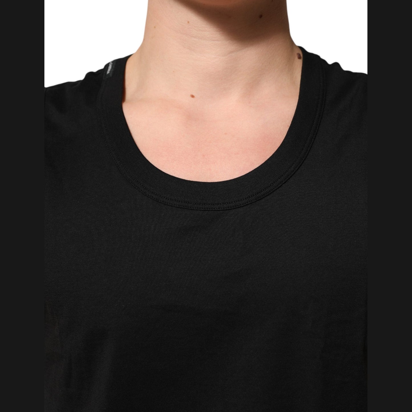 Dolce & Gabbana Black Cotton Sleeveless Men Tank Top T-shirt