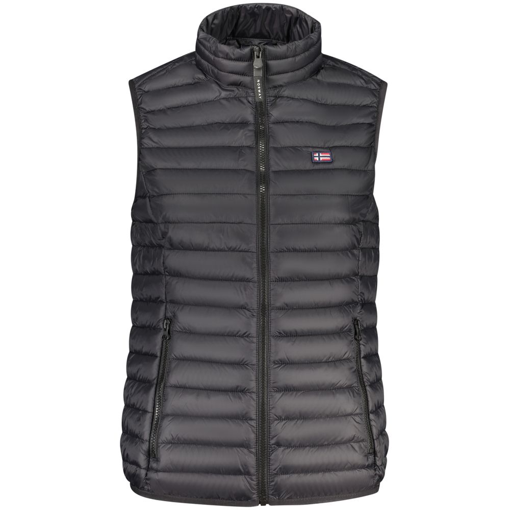 Black nylon women's vest from Norway 1963 Poliammide collection, featuring a sleek, fitted design and minimalist style.