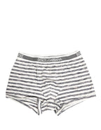 Dolce & Gabbana Gray White Stripes Men Regular Boxer Underwear - Eljoys Fashion 