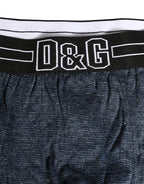 Dolce & Gabbana Dark Blue Logo Cotton Regular Boxer Underwear
