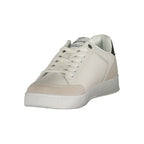 White Gas polyurethane men's sneaker with lace-up design and sporty look, featuring a cushioned sole and stylish finish.