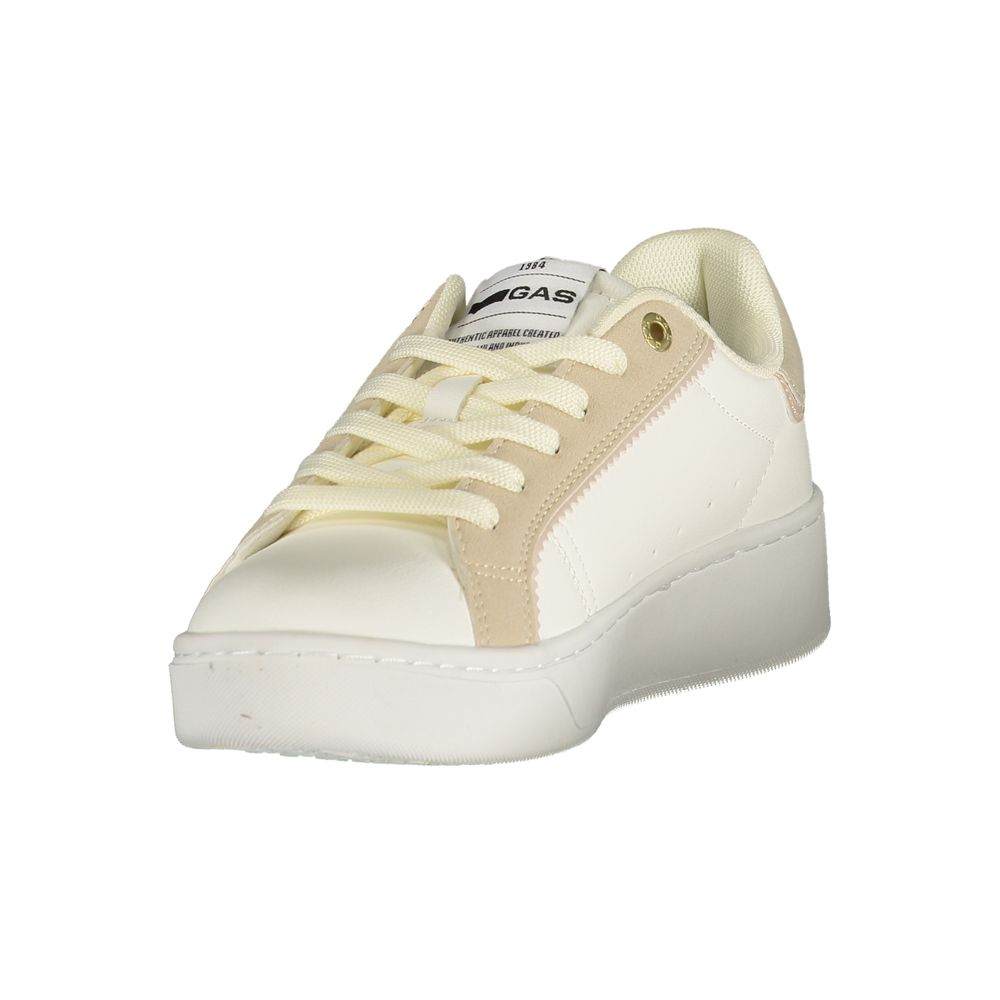 Gas Bianco polyurethane women's sneakers with white design and sporty look, perfect for casual wear and comfort.
