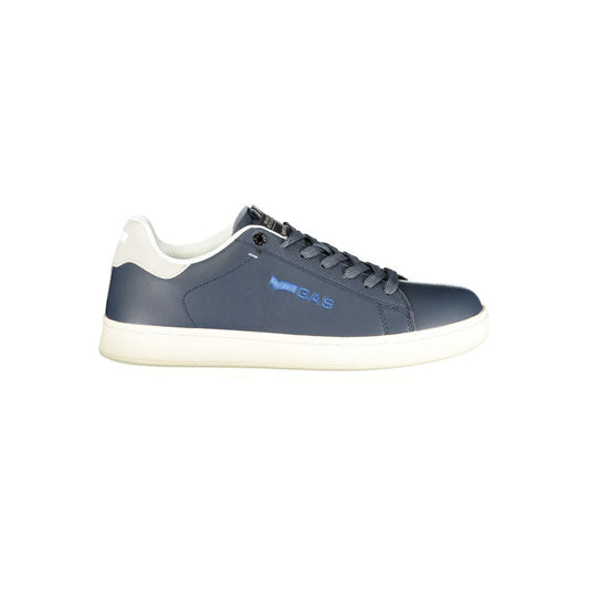 Gas Blue Polyurethane Men Sneaker Gas