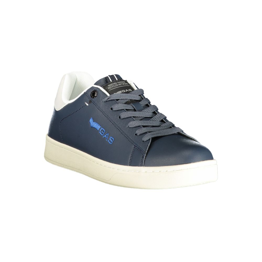 Gas Blue Polyurethane Men Sneaker Gas