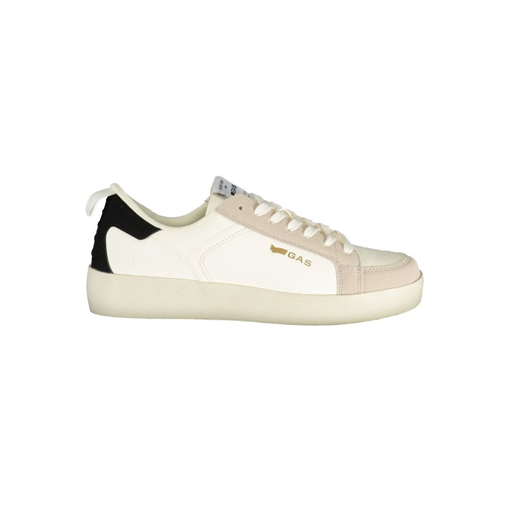 Gas Bianco Polyurethane women’s sneaker with white design and sporty silhouette, featuring comfortable laces and stylish accents.