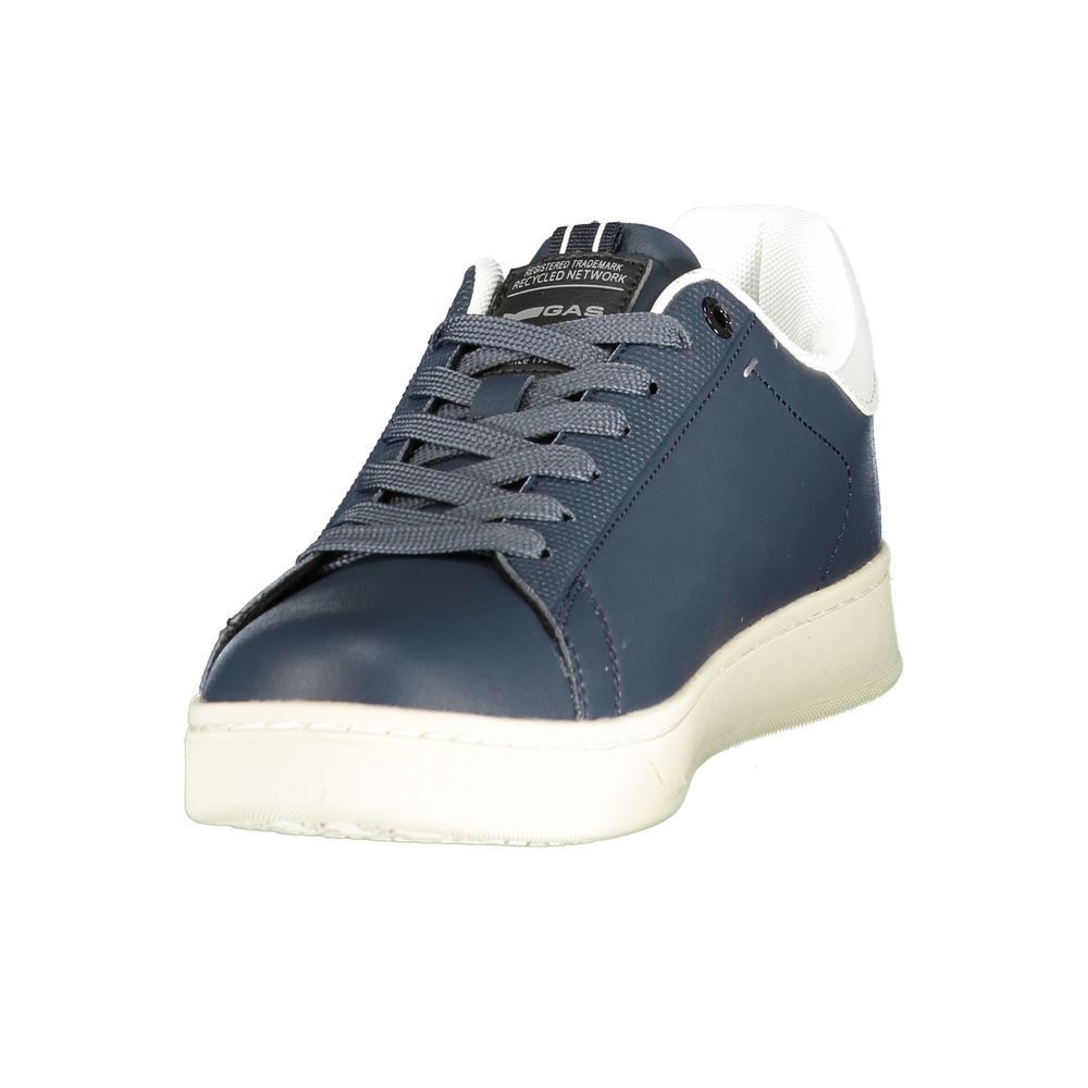 Gas Blue Polyurethane Men Sneaker Gas