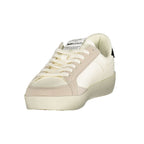 Gas Bianco Polyurethane women’s sneaker featuring a sleek white design with lace-up front and stylish rubber sole.