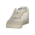 White Gas polyurethane women's sneakers with breathable design and sporty laces, casual footwear for everyday wear.