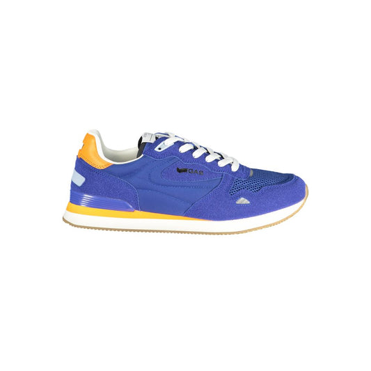 Gas Blue Polyurethane Men Sneaker Gas