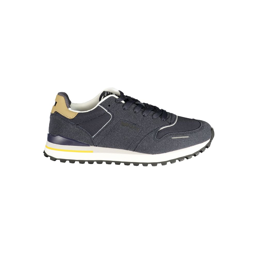 Gas Blu polyester men's sneaker with white sole and laces, stylish casual footwear for everyday wear.