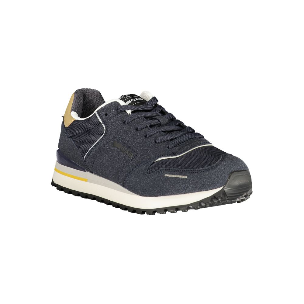 Gas Blu polyester men's sneaker with stylish design and white sole, featuring breathable fabric and casual athletic look.