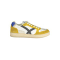 White Gas polyester men's sneaker with sleek design and breathable fabric, featuring laces and rubber sole.
