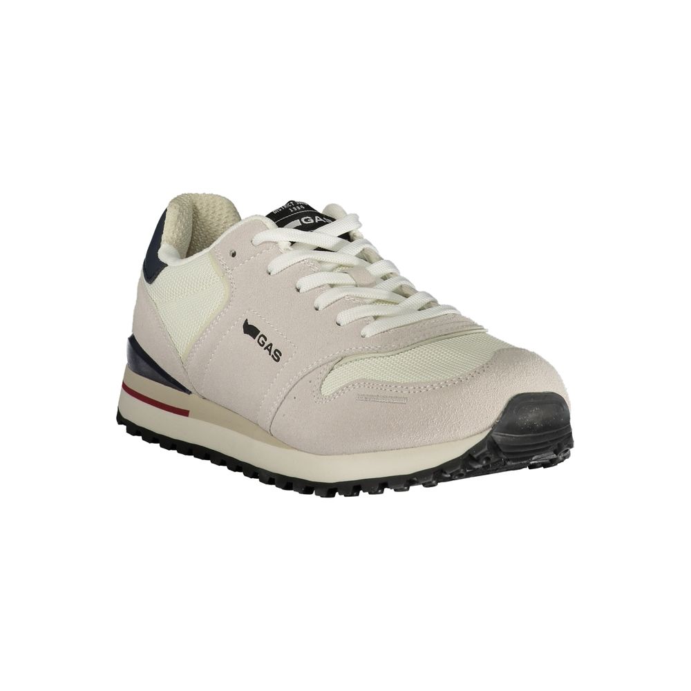 Gas Bianco polyurethane men's sneaker with white upper, sporty design, and rubber sole, perfect for casual wear