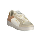 Gas Bianco polyurethane women's sneaker with white upper and sporty design, featuring laces and a cushioned sole.