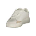 White polyurethane women’s sneakers by Gas featuring a sleek design and comfortable fit.
