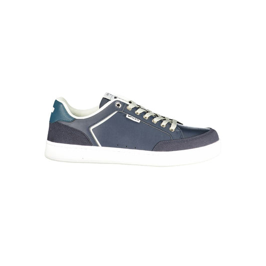 Gas Blue Polyurethane Men Sneaker Gas