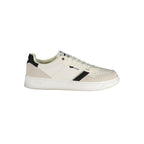 White Gas polyurethane men's sneaker with sleek design and lace-up closure, featuring a durable rubber sole.