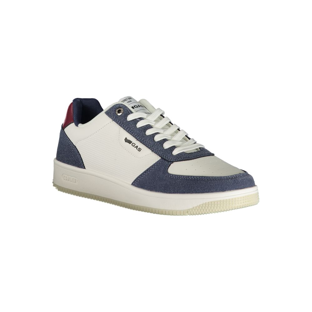 White Gas polyurethane men's sneaker with sporty design, featuring a sleek silhouette and comfortable lace-up style.