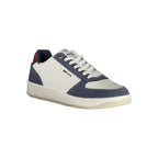 White Gas polyurethane men's sneaker with sporty design, featuring a sleek silhouette and comfortable lace-up style.