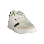 White Gas polyurethane men's sneaker with sporty design and lace-up closure, featuring a sleek, comfortable look.