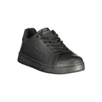 Gas black polyurethane men's sneaker with sleek design, lace-up closure, and rubber sole, ideal for casual wear.