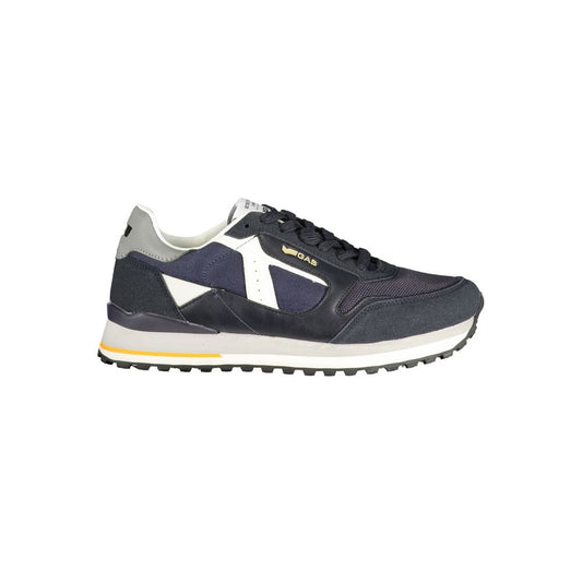Gas Blue Polyurethane Men Sneaker Gas