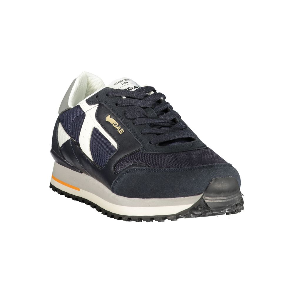 Gas Blue Polyurethane Men Sneaker - Eljoys Fashion 