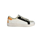 Gas white polyurethane men's sneaker with sporty design and white laces, featuring a sleek, modern look for casual wear.