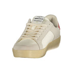 White Gas polyurethane men's sneaker with gas white design, featuring a sleek low-top style and durable rubber sole.