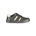Black Gas polyurethane women's sneaker with sporty design and breathable material, featuring a comfortable athletic sole.