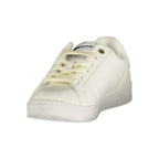 Gas Bianco polyurethane women’s sneaker with white and beige design, featuring a sleek, modern silhouette and lace-up closure.
